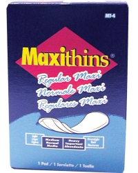 #4 MAXITHINS SANITARY PADS  250/CS